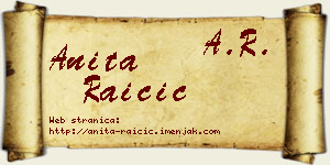 Anita Raičić vizit kartica